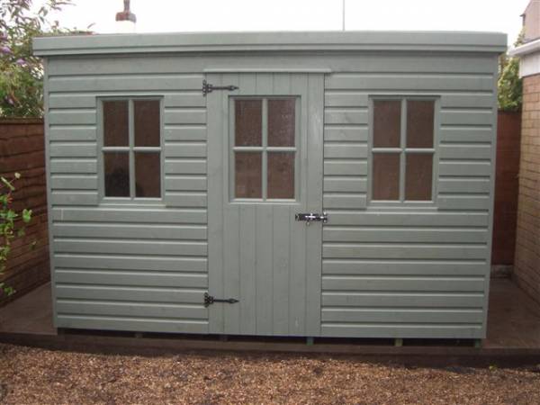 Pent Shed with Georgian Windows Made By West Lancs Sheds